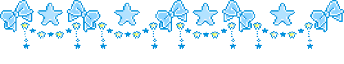 blue bows with dangling stars